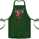 Colourful Highland Cow Cotton Apron 100% Organic Forest Green