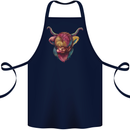 Colourful Highland Cow Cotton Apron 100% Organic Navy Blue