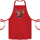 Colourful Highland Cow Cotton Apron 100% Organic Red