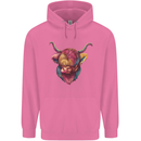 Colourful Highland Cow Mens 80% Cotton Hoodie Azelea