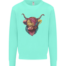 Colourful Highland Cow Mens Sweatshirt Jumper Peppermint