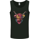 Colourful Highland Cow Mens Vest Tank Top Black