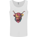 Colourful Highland Cow Mens Vest Tank Top White