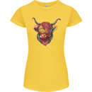 Colourful Highland Cow Womens Petite Cut T-Shirt Yellow