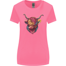 Colourful Highland Cow Womens Wider Cut T-Shirt Azalea