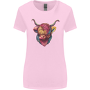 Colourful Highland Cow Womens Wider Cut T-Shirt Light Pink