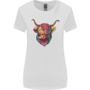 Colourful Highland Cow Womens Wider Cut T-Shirt White