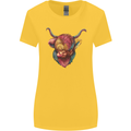 Colourful Highland Cow Womens Wider Cut T-Shirt Yellow