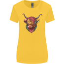 Colourful Highland Cow Womens Wider Cut T-Shirt Yellow