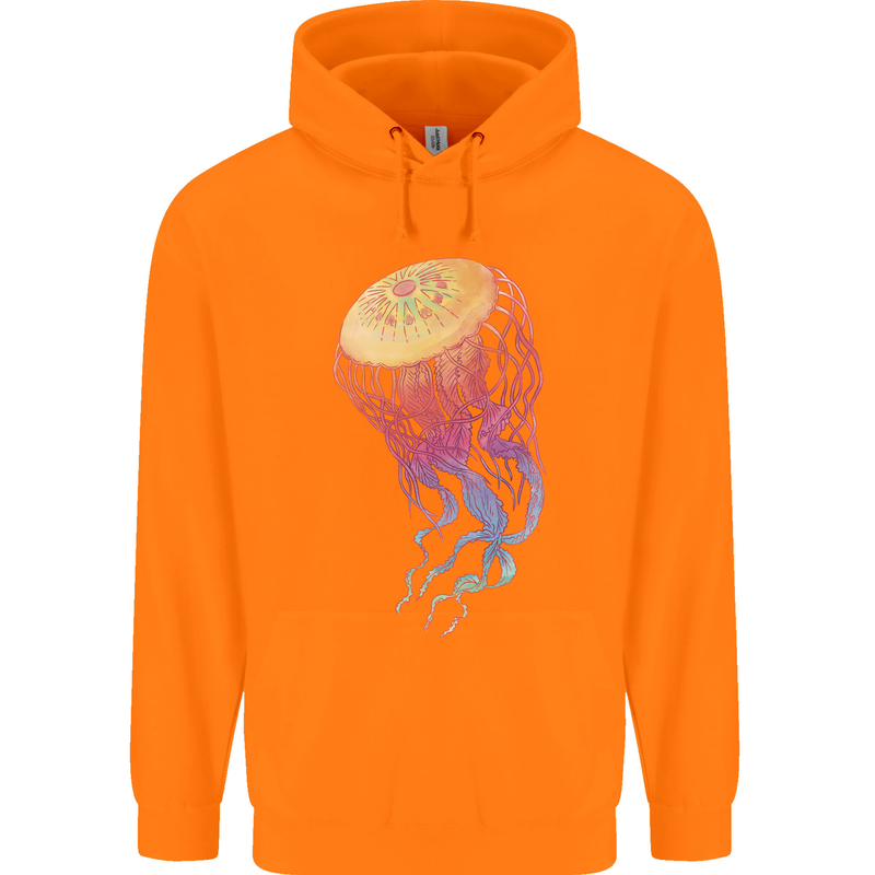 Colourful Jellyfish Ocean Life Childrens Kids Hoodie Orange
