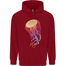 Colourful Jellyfish Ocean Life Childrens Kids Hoodie Red
