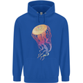 Colourful Jellyfish Ocean Life Childrens Kids Hoodie Royal Blue