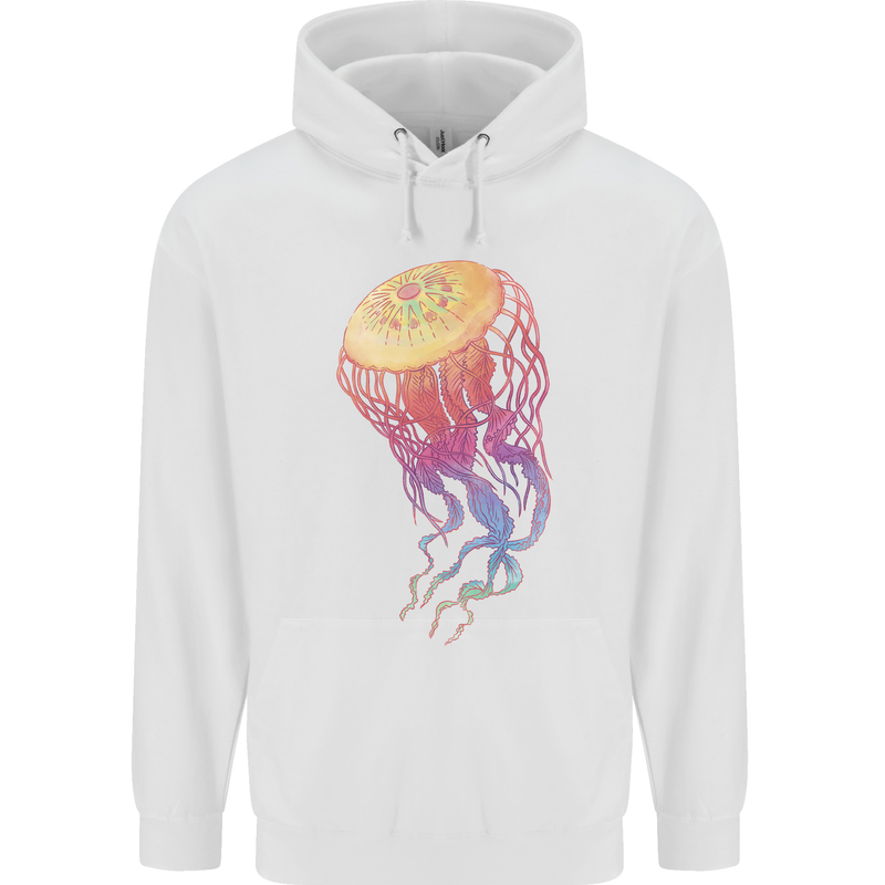 Colourful Jellyfish Ocean Life Childrens Kids Hoodie White