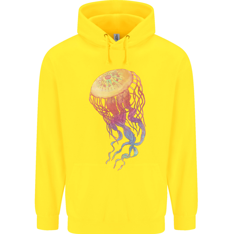 Colourful Jellyfish Ocean Life Childrens Kids Hoodie Yellow