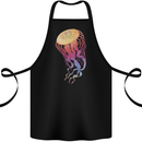 Colourful Jellyfish Ocean Life Cotton Apron 100% Organic Black