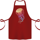 Colourful Jellyfish Ocean Life Cotton Apron 100% Organic Maroon