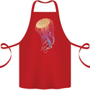 Colourful Jellyfish Ocean Life Cotton Apron 100% Organic Red