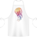 Colourful Jellyfish Ocean Life Cotton Apron 100% Organic White