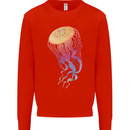 Colourful Jellyfish Ocean Life Kids Sweatshirt Jumper Bright Red