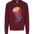 Colourful Jellyfish Ocean Life Kids Sweatshirt Jumper Maroon