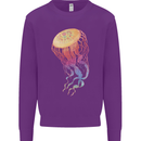 Colourful Jellyfish Ocean Life Kids Sweatshirt Jumper Purple
