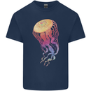 Colourful Jellyfish Ocean Life Kids T-Shirt Childrens Navy Blue