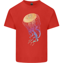 Colourful Jellyfish Ocean Life Kids T-Shirt Childrens Red