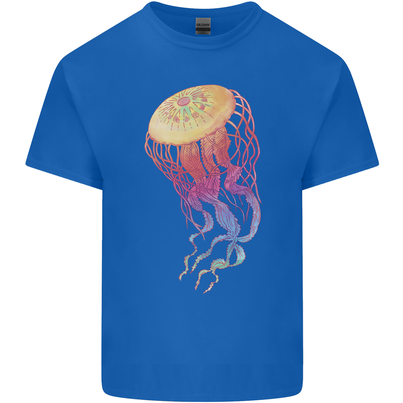 Colourful Jellyfish Ocean Life Kids T-Shirt Childrens Royal Blue
