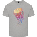 Colourful Jellyfish Ocean Life Kids T-Shirt Childrens Sports Grey