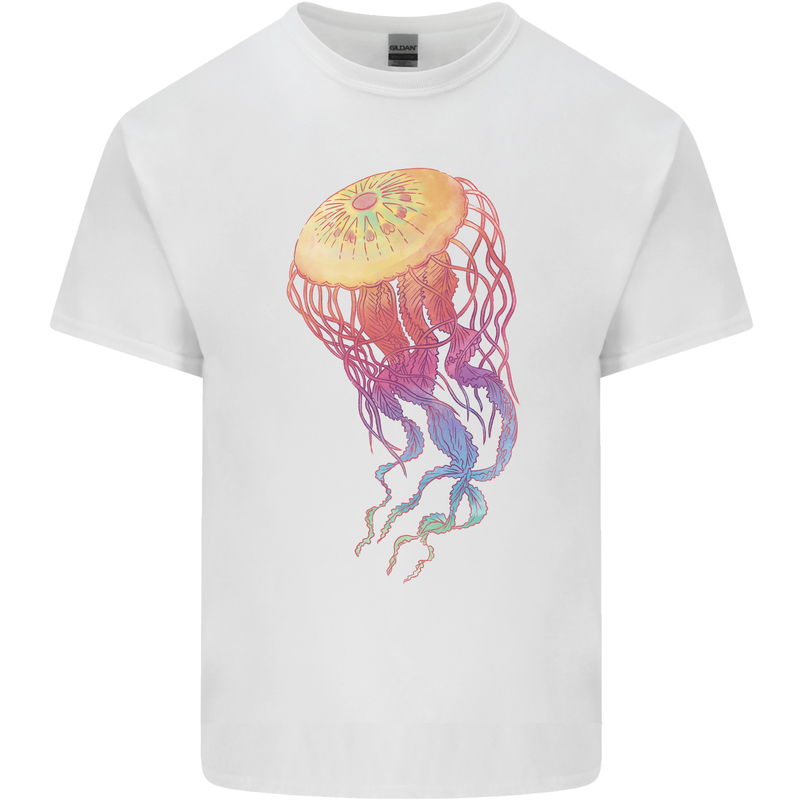 Colourful Jellyfish Ocean Life Kids T-Shirt Childrens White