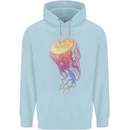 Colourful Jellyfish Ocean Life Mens 80% Cotton Hoodie Light Blue