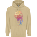 Colourful Jellyfish Ocean Life Mens 80% Cotton Hoodie Sand
