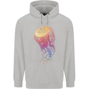 Colourful Jellyfish Ocean Life Mens 80% Cotton Hoodie Sports Grey