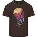 Colourful Jellyfish Ocean Life Mens Cotton T-Shirt Tee Top Dark Chocolate