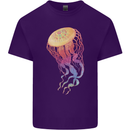 Colourful Jellyfish Ocean Life Mens Cotton T-Shirt Tee Top Purple