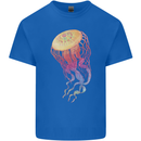 Colourful Jellyfish Ocean Life Mens Cotton T-Shirt Tee Top Royal Blue