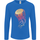 Colourful Jellyfish Ocean Life Mens Long Sleeve T-Shirt Royal Blue