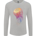 Colourful Jellyfish Ocean Life Mens Long Sleeve T-Shirt Sports Grey