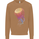 Colourful Jellyfish Ocean Life Mens Sweatshirt Jumper Caramel Latte