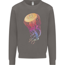 Colourful Jellyfish Ocean Life Mens Sweatshirt Jumper Charcoal
