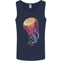 Colourful Jellyfish Ocean Life Mens Vest Tank Top Navy Blue