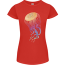 Colourful Jellyfish Ocean Life Womens Petite Cut T-Shirt Red