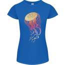 Colourful Jellyfish Ocean Life Womens Petite Cut T-Shirt Royal Blue