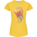 Colourful Jellyfish Ocean Life Womens Petite Cut T-Shirt Yellow