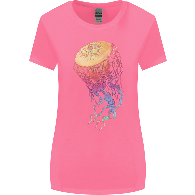 Colourful Jellyfish Ocean Life Womens Wider Cut T-Shirt Azalea