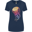 Colourful Jellyfish Ocean Life Womens Wider Cut T-Shirt Navy Blue
