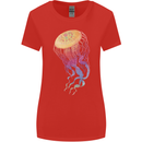 Colourful Jellyfish Ocean Life Womens Wider Cut T-Shirt Red