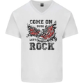 Come on Dude Let's Rock Trainers Mens V-Neck Cotton T-Shirt White
