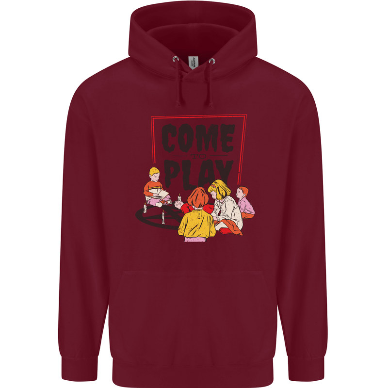 Come to Play Lets Summon Demons Ouija Board Childrens Kids Hoodie Maroon