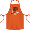 Come to Play Lets Summon Demons Ouija Board Cotton Apron 100% Organic Orange